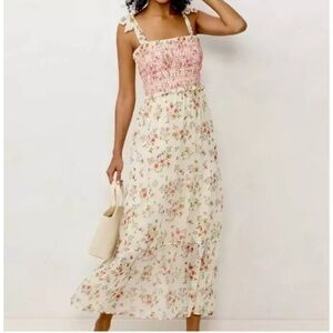 LC Lauren Conrad Smocked Floral Maxi Dress - Size XXL